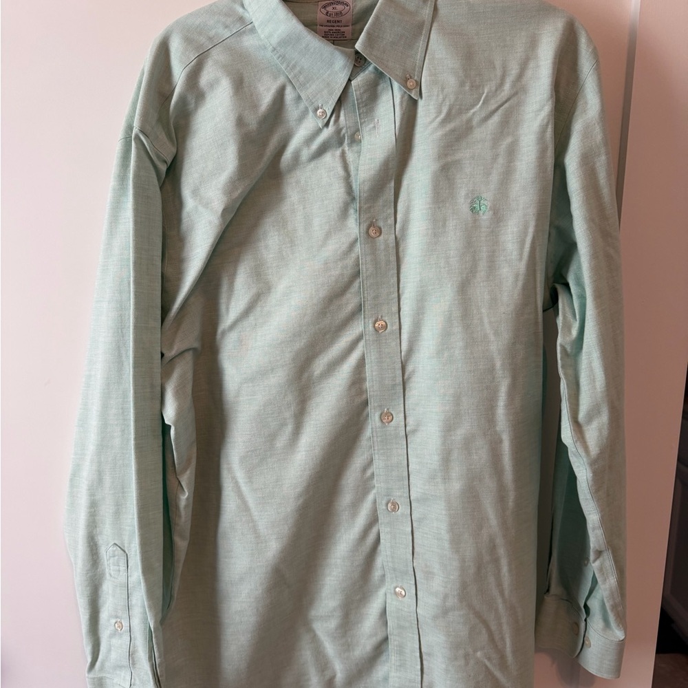 Brooks Brothers Mint Green Button-Down Dress Shirt